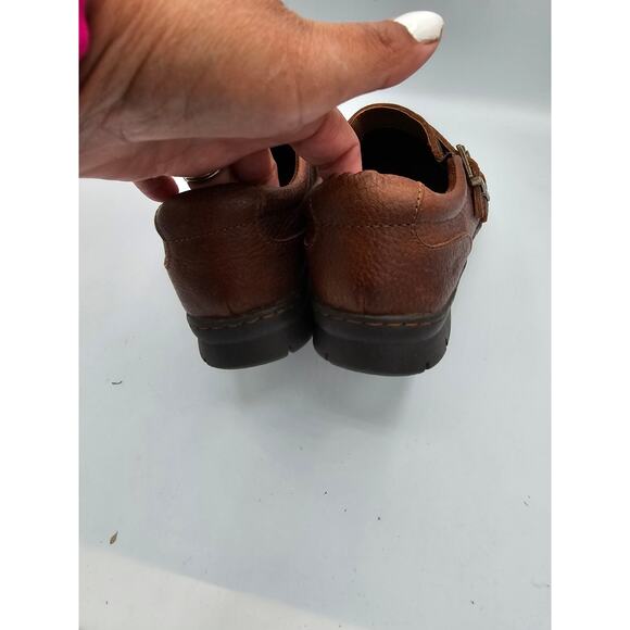 BOC Born Concepts Brown Leather Double Buckle Strap Loafers 7.5 M - Picture 4 of 6